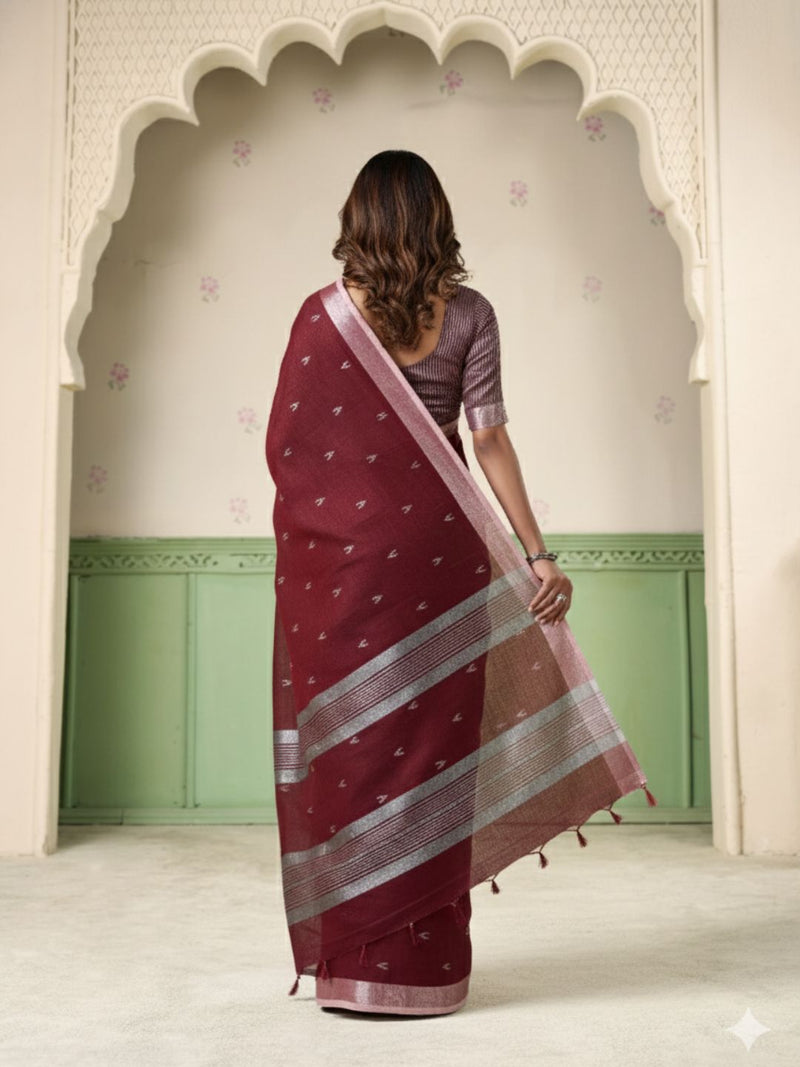 Soft Linen Silk Saree