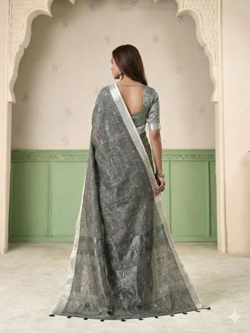Soft Linen Silk Saree