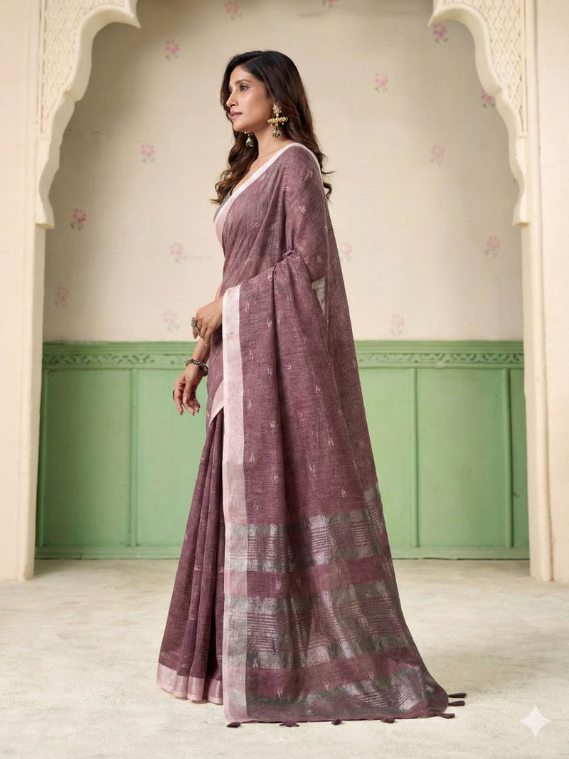 Soft Linen Silk Saree