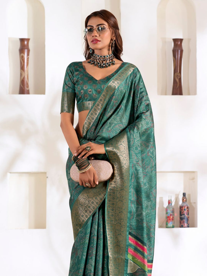 Soft Dola Silk Saree with Foil Print