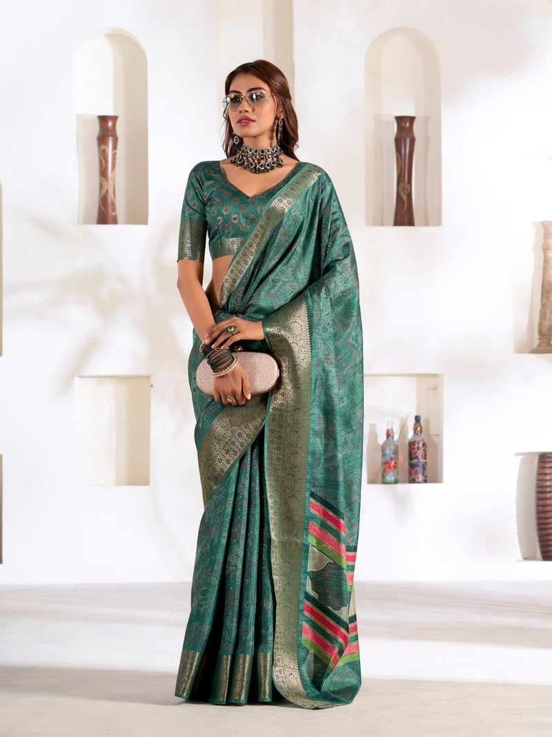 Soft Dola Silk Saree with Foil Print