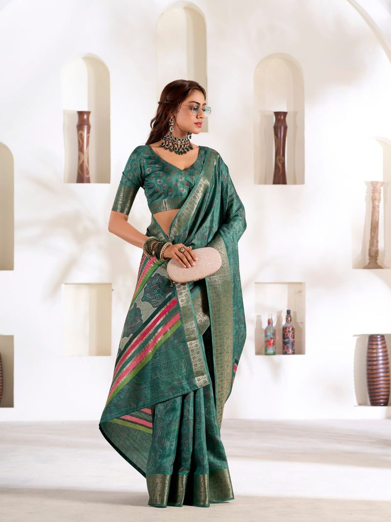 Soft Dola Silk Saree with Foil Print