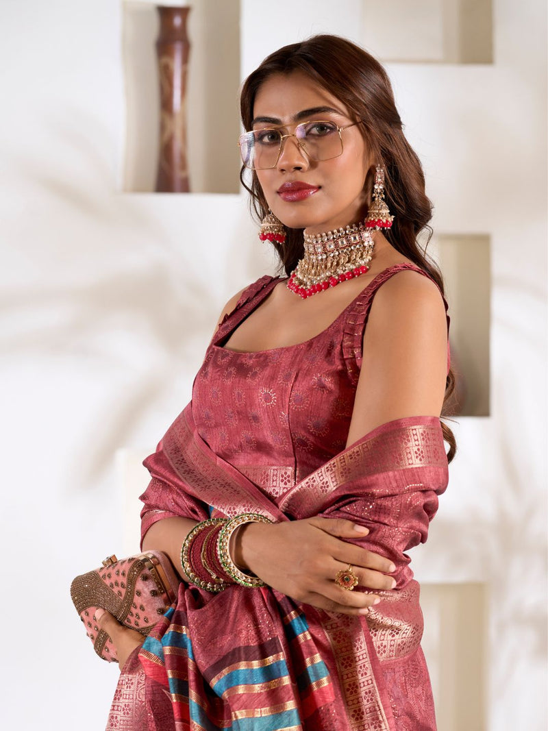 Soft Dola Silk Saree with Foil Print