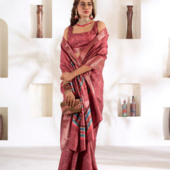 Soft Dola Silk Saree with Foil Print