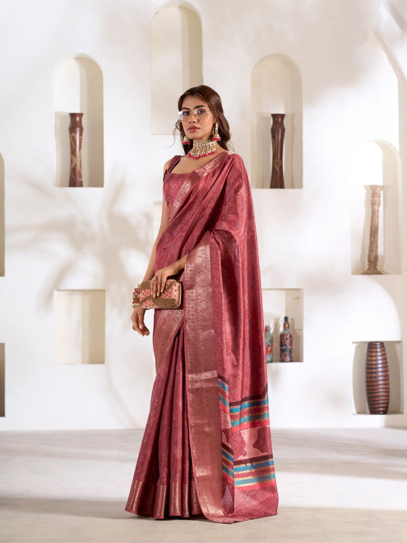 Soft Dola Silk Saree with Foil Print