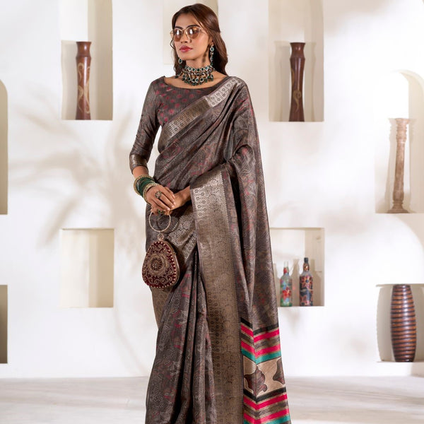 Soft Dola Silk Saree with Foil Print