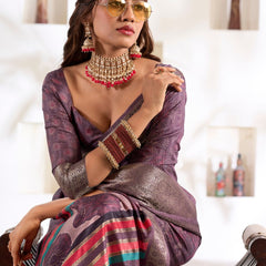 Soft Dola Silk Saree with Foil Print