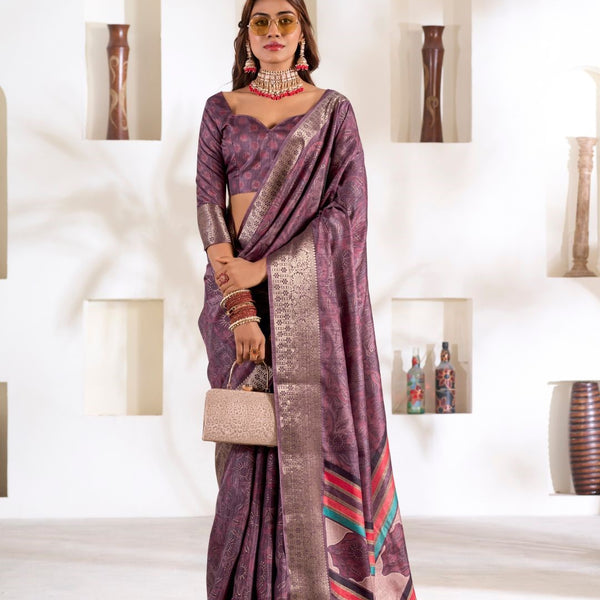 Soft Dola Silk Saree with Foil Print