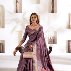 Soft Dola Silk Saree with Foil Print