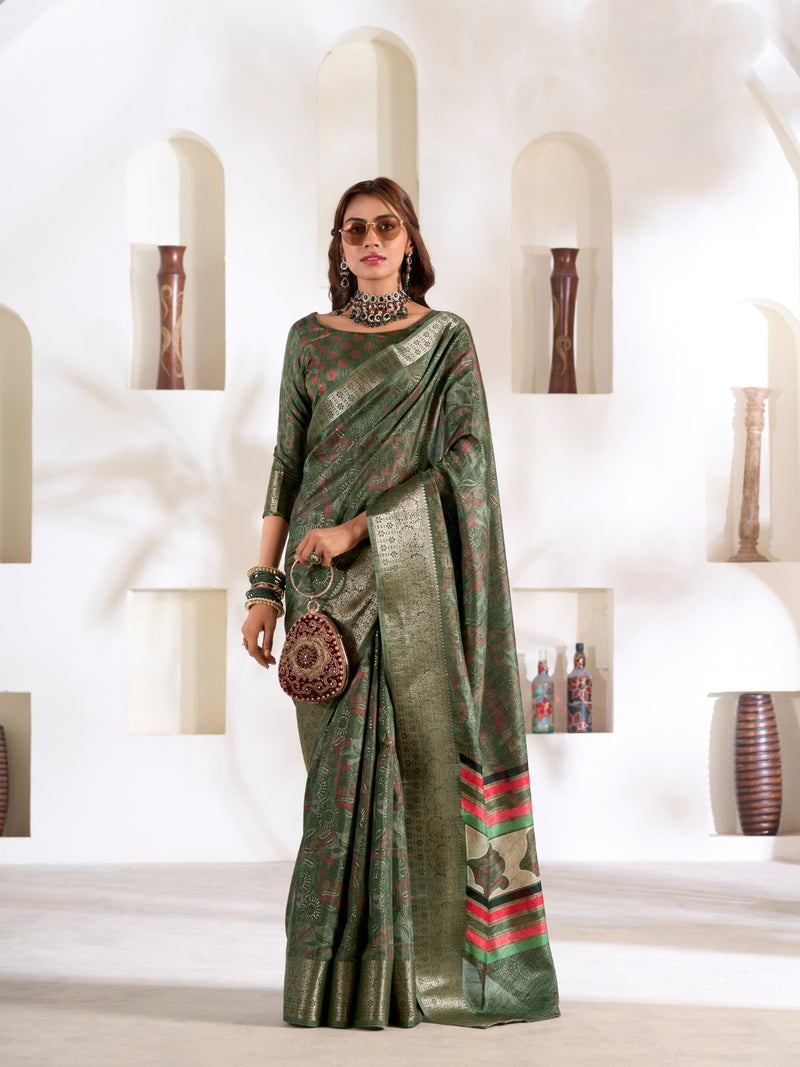 Soft Dola Silk Saree with Foil Print