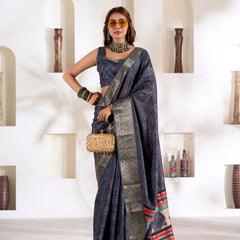 Soft Dola Silk Saree with Foil Print