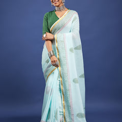 Traditional Charm Soft Maslin Cotton Hand Block Saree