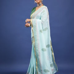 Traditional Charm Soft Maslin Cotton Hand Block Saree