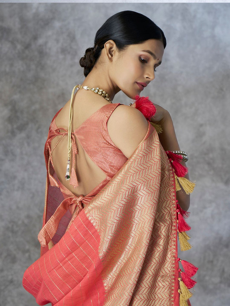 Tissue Silk Saree with Zari Border