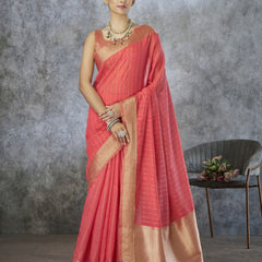 Tissue Silk Saree with Zari Border