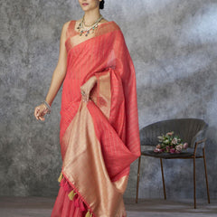 Tissue Silk Saree with Zari Border