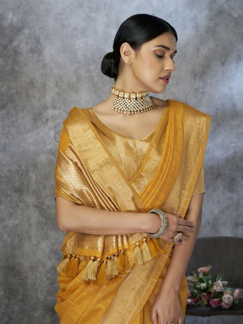 Tissue Silk Saree with Zari Border