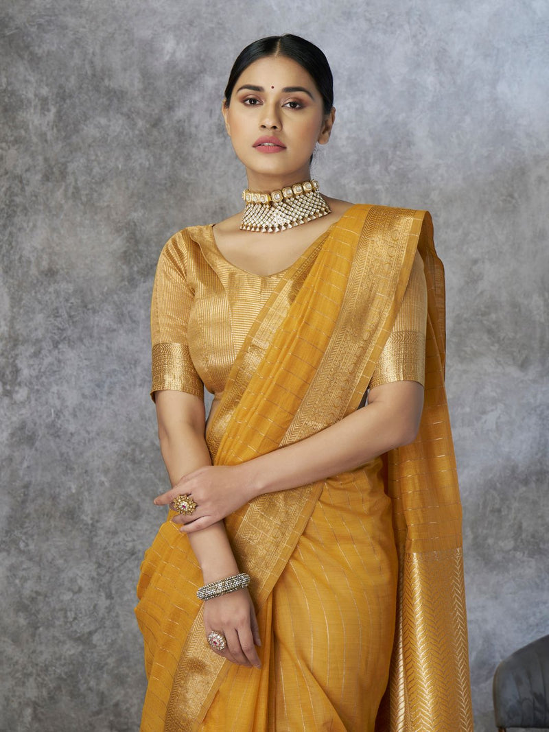 Tissue Silk Saree with Zari Border