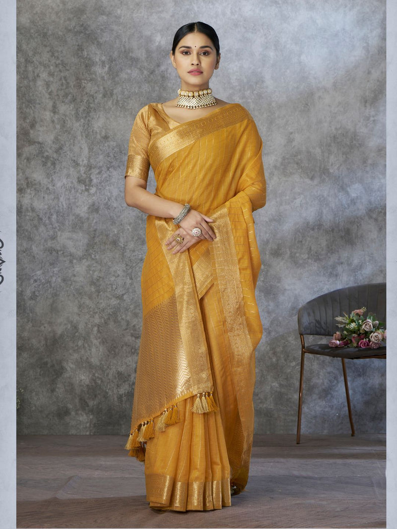 Tissue Silk Saree with Zari Border