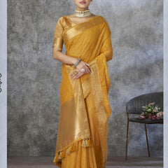 Tissue Silk Saree with Zari Border
