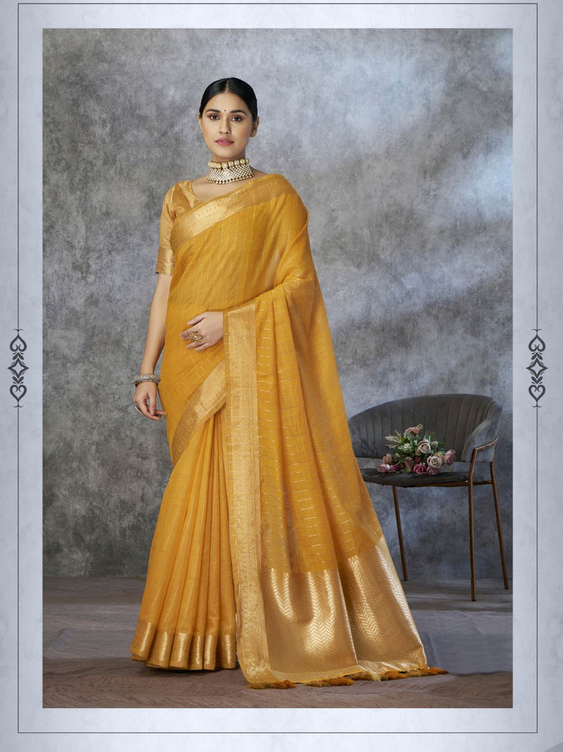 Tissue Silk Saree with Zari Border