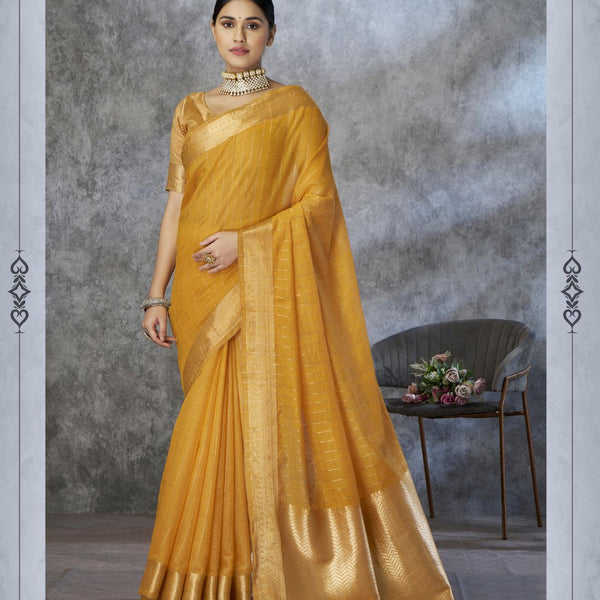 Tissue Silk Saree with Zari Border
