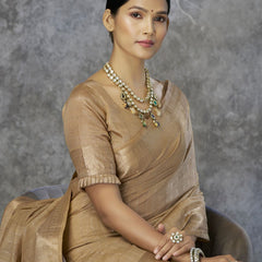 Tissue Silk Saree with Zari Border