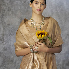 Tissue Silk Saree with Zari Border