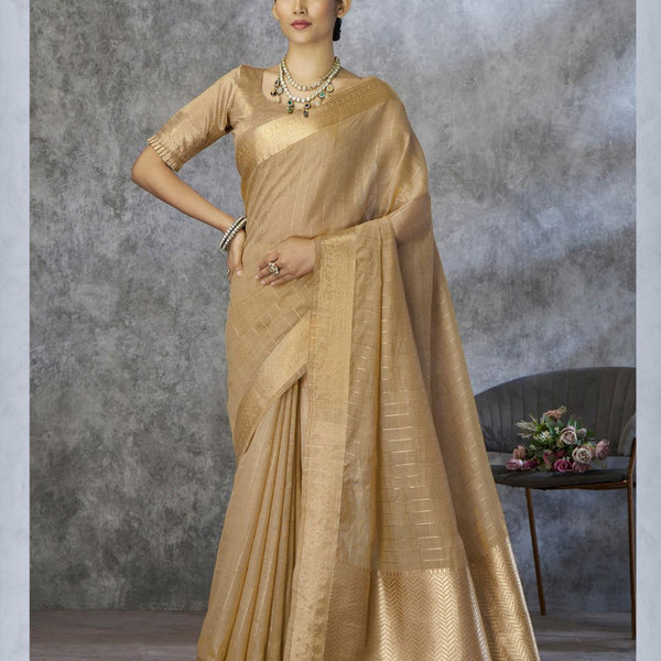 Tissue Silk Saree with Zari Border