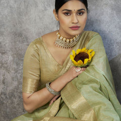 Tissue Silk Saree with Zari Border