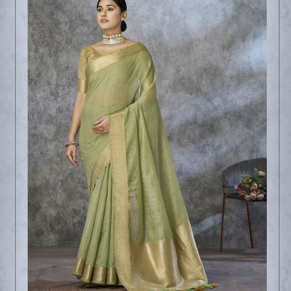 Tissue Silk Saree with Zari Border