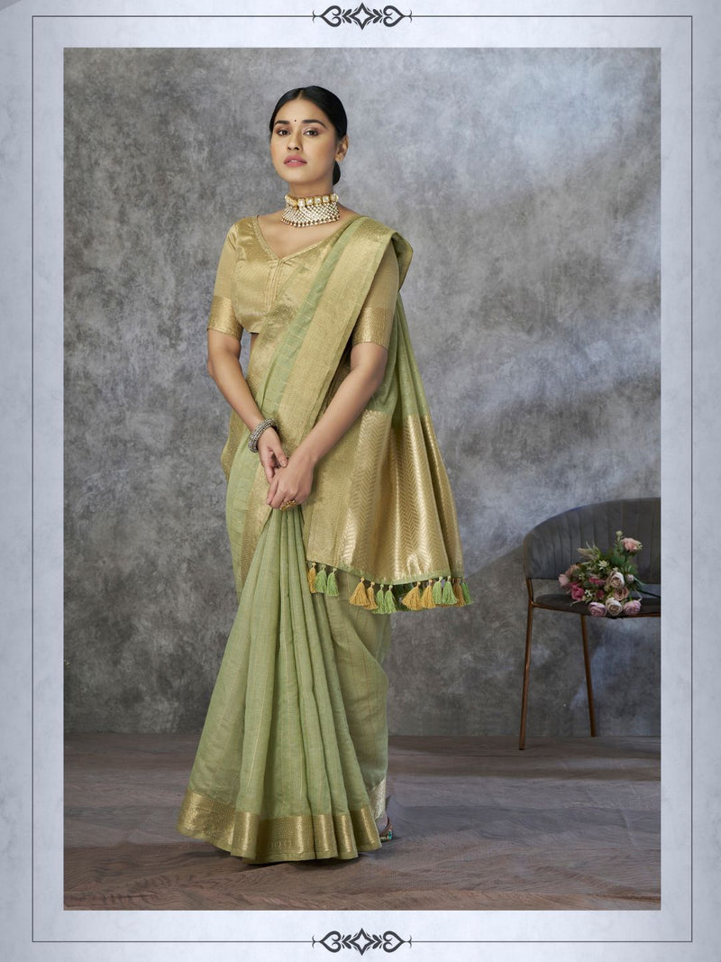 Tissue Silk Saree with Zari Border