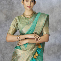 Tissue Silk Saree with Zari Border