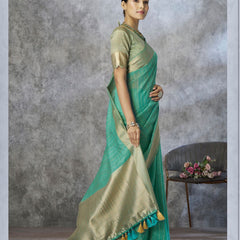Tissue Silk Saree with Zari Border