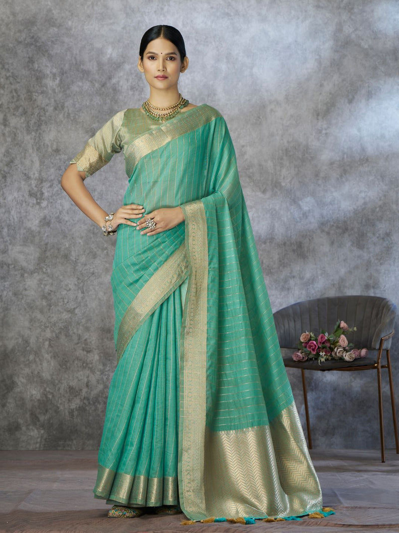 Tissue Silk Saree with Zari Border