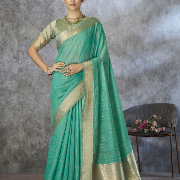 Tissue Silk Saree with Zari Border