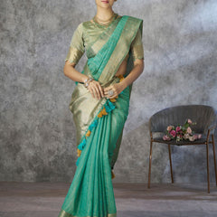 Tissue Silk Saree with Zari Border