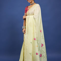 The Hand Painted Muslin Saree
