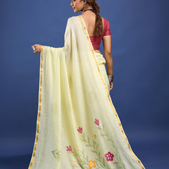 The Hand Painted Muslin Saree