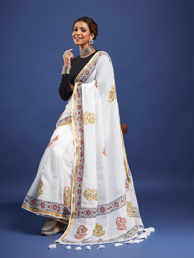 Original Hand Block Print Saree