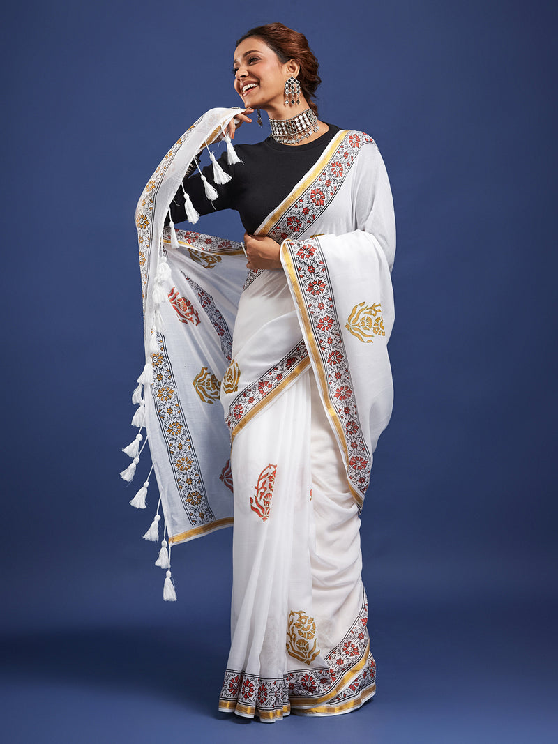 Original Hand Block Print Saree