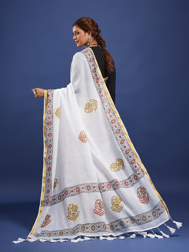 Original Hand Block Print Saree