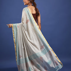 Traditional Charm Soft Maslin Cotton Hand Block Saree