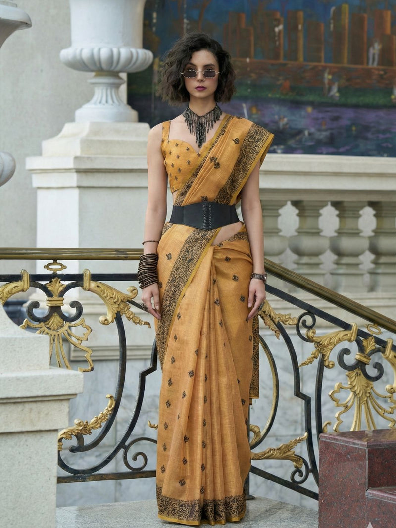 Tissue Linen Saree