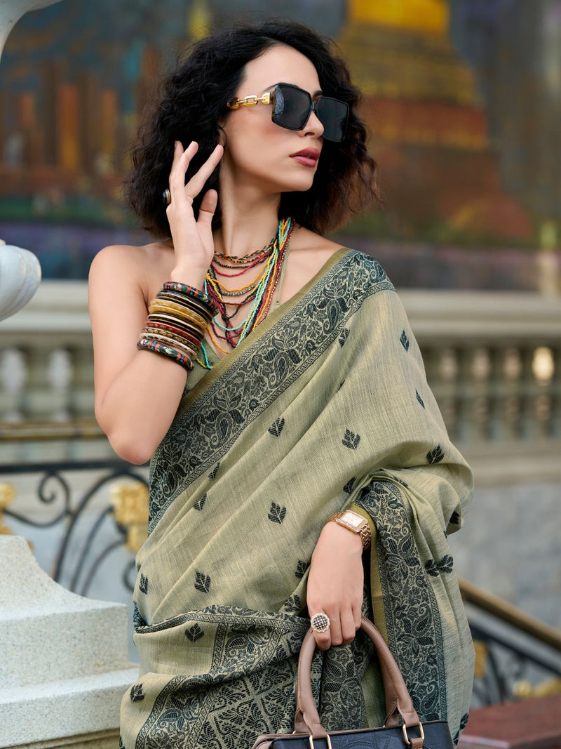 Tissue Linen Saree
