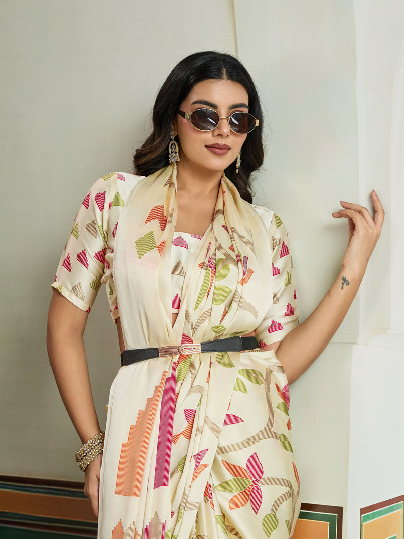 Ajrakh Print Modal Satin Saree