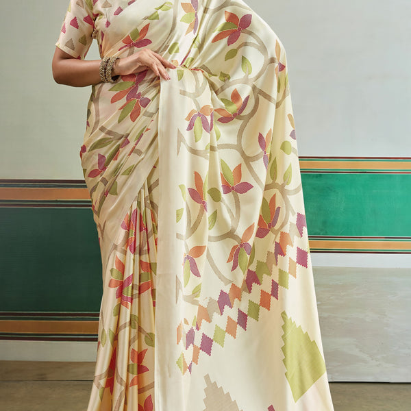 Ajrakh Print Modal Satin Saree