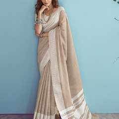 The Ethereal Chikankari Linen Silk Saree