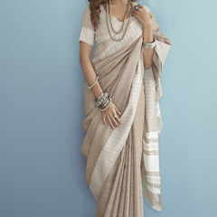 The Ethereal Chikankari Linen Silk Saree