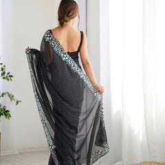 Embellished Georgette with Sequins & Embroidery Work Saree